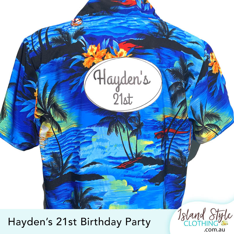 Hayden's 21st Birthday Custom Hawaiian face shirts face customized party apparel