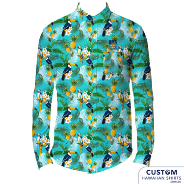 long sleeve workwear shirt with toucan print