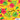 Pattern with DHL trucks, flowers, and leaves on a yellow background