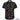 Black shirt with colorful graphic pattern on a white background