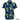 Navy blue shirt with floral and nature-themed design on a white background