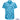 Blue shirt with palm tree and beach chair pattern on a white background