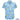 Blue Hawaiian shirt with palm tree and beach ball pattern on a white background