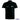 Customised Black polo shirt with white text on a white background
