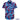 Wanda Surf Lifesaving Club custom short-sleeve shirt in navy blue with red, white, and light blue leaf pattern and club logos.