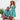 Aussie Christmas Green Couple Set featuring a men's Xmas shirt and women's dress with festive prints of Santa, palm trees, and Aussie animals.