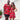 Matching Aussie Christmas Red men's shirt and women's dress set with vibrant holiday motifs, ideal for festive couple outfits and beach celebrations.