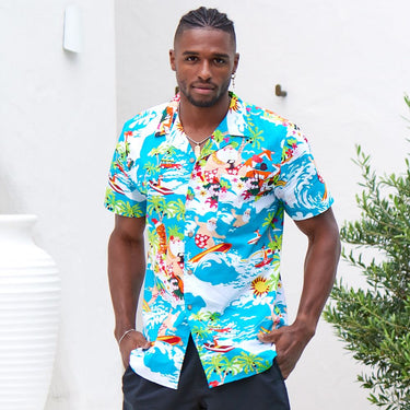 Never be a wave off from holiday fun with this Blue Surfing Santa shirt! This 100% cotton shirt is prepared to keep you cool in the Aussie heat...while keeping you totally rad with holiday cheer. Show off your festive spirit with Santa and his reindeer catching some waves! It's the perfect way to show up matching with the whole fam this holiday season. Even get some bucket hats and you're set! Ho Ho Ho, surf's up! Shop the collection