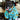 Dog wrapped in a blue patterned blanket with 'Island Style Clothing' branding.