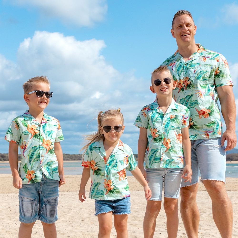 Treat your little one to some summertime fun with the Green Paradise - Kids Unisex Hawaiian Shirt. Made with 100% cotton and totally tropical print, it’s the perfect way to send them off for cruises and casual adventures.  Plus, you can even coordinate the whole fam with matching items! Aloha, summertime! View the Paradise Collection. 