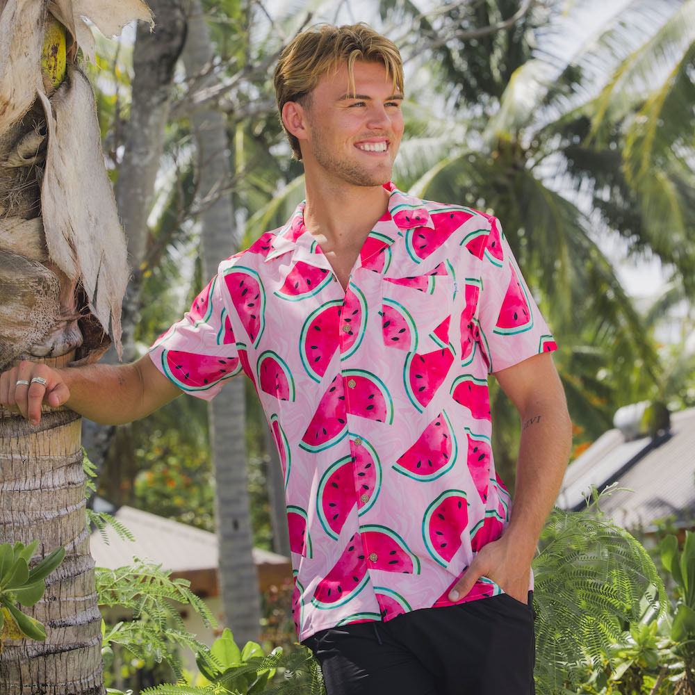 Make a statement and shake up the party with this eye-catching festival shirt! Stylish and comfortable, it's made with 4-way stretch material to give you the ultimate freedom of movement - perfect for the dance floor or stage. Don't miss out on the chance to show off your melon-tastic style!
