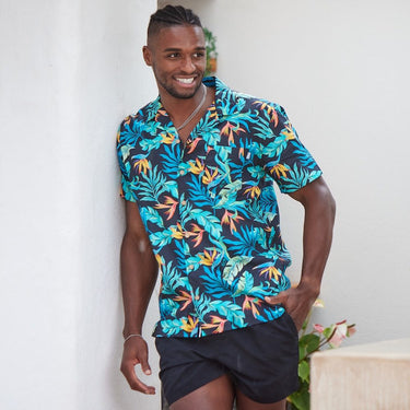 A breezy tropical shirt, packed with the vacation mindset we all need right now. From the beach to the bar, you’ll look sharp with this button-down from Bondi to Bryon Bay. This breathable and lightweight cotton material makes them perfect for wearing in the hot summer months and not to mention giving off major party-in-paradise energy. Level up the look and add matching Swim Shorts, matching Ladies' Shirt for her or Bucket Hat. View the Jungle Fever Collection.