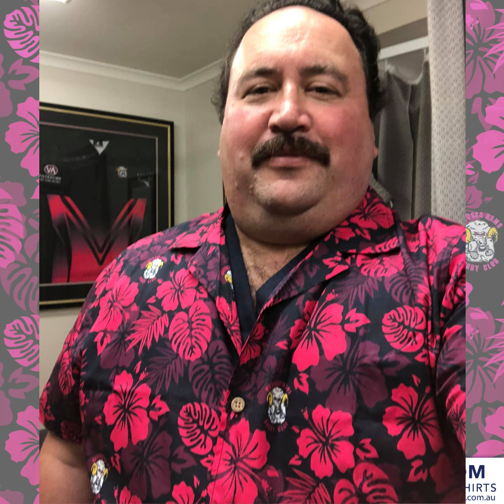 A little flora for the fauna - new custom hawaiian shirts produced by the ISC team for the Barossa Rams Rugby club, this design is like a good Barossa varietal; A deliciously bold feast for the eyes, with subtle undertones and plenty of character.