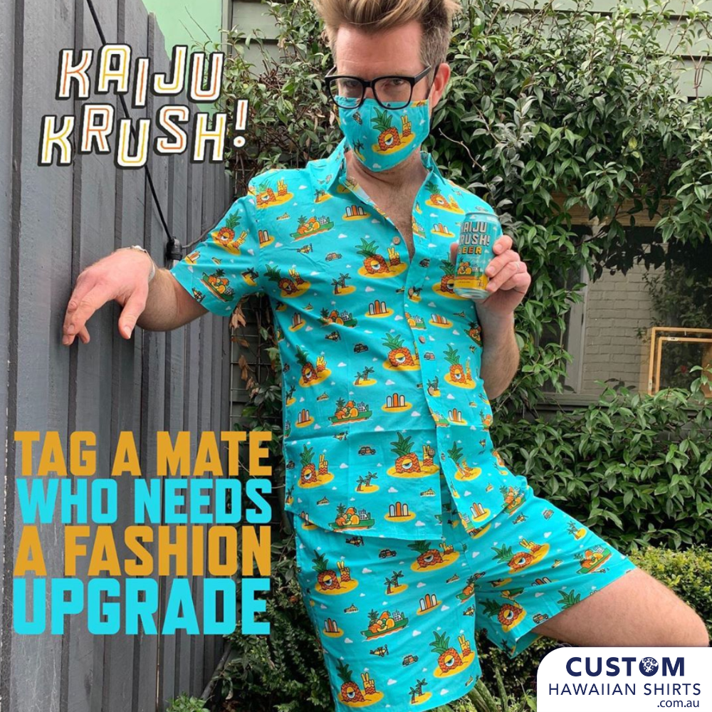 KAIJU! Beer - Hawaiian Shirts, Shorts & Face Masks