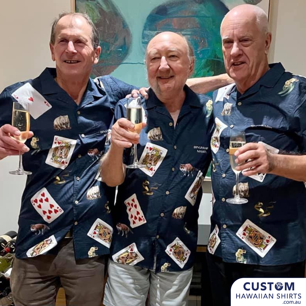 On a mission to make merry? We've got energetic offerings for the light of spirit. Living up to the larrikin legacy with each rule bending mock up. Personalised party shirts - wear your vibe. Cool Custom Card shirts for this group of friends 