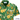 a green hawaiian shirt with a yellow teddy bear on it
