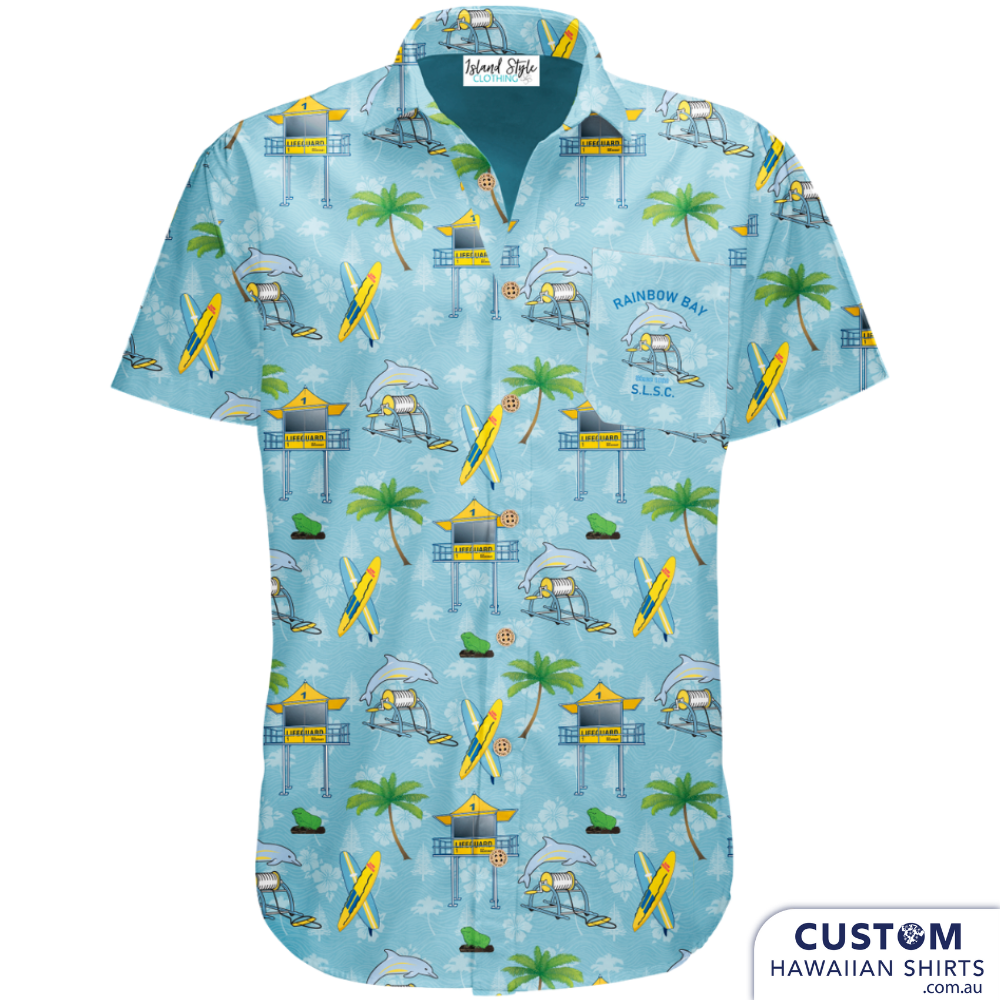 Rainbow Bay Surf Club - Personalised Hawaiian Shirt SLSC Uniforms