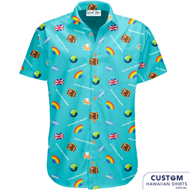 The Bride and Groom plus all their friends rocked this custom-designed Hawaiian shirts and shorts at their wedding after-party. Let us design something for your special event. 100% Cotton Top Pocket Coconut Buttons Free design - Sunshine Coast, QLD.