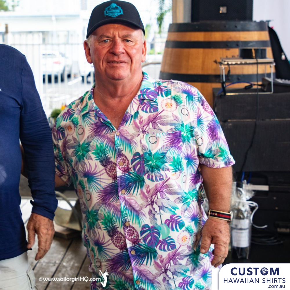 Southport Yacht Club on the Gold Coast had new personalized Hawaiian shirts for merch for sale for club members and fans. 100% Cotton 1 x chest pocket Coconut shell buttons
