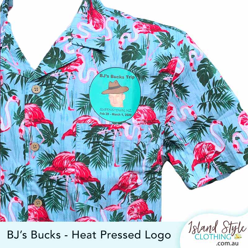 Bucks Party Hawaiian shirts with logo added FACE