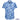 Blue version of custom Aloha Friday shirt with tropical leaf design, suitable for branded corporate or teamwear uniforms. Customised Mining Shirts.