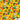 Patterned fabric with cows, BBQs, and tropical leaves on a yellow background