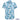 Hawaiian shirt with palm tree and eagle design on a light blue background with clouds.