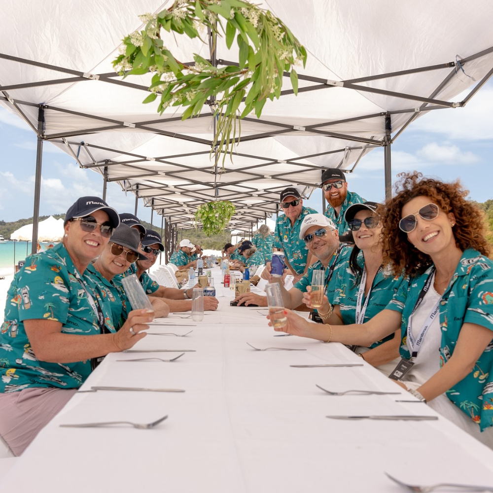 Custom Sailing Shirts designed exclusively for Maritimo Luxury Yachts, Gold Coast, Qld. 