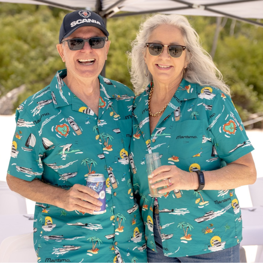 Custom Sailing Shirts designed exclusively for Maritimo Luxury Yachts, Gold Coast, Qld. 