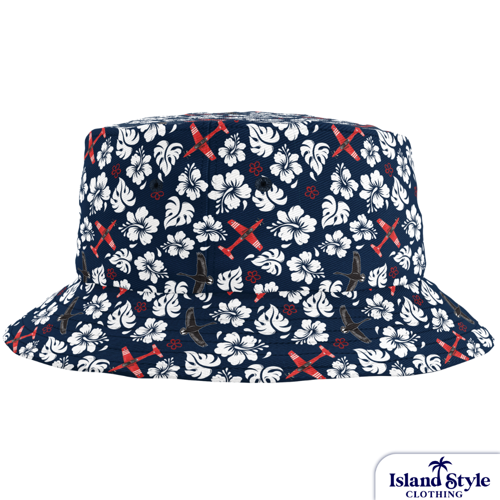 Proud to design and supply these fantastic custom military bucket hats to matching Hawaiian shirts to No 2 Flying Training School, RAAF ADF.