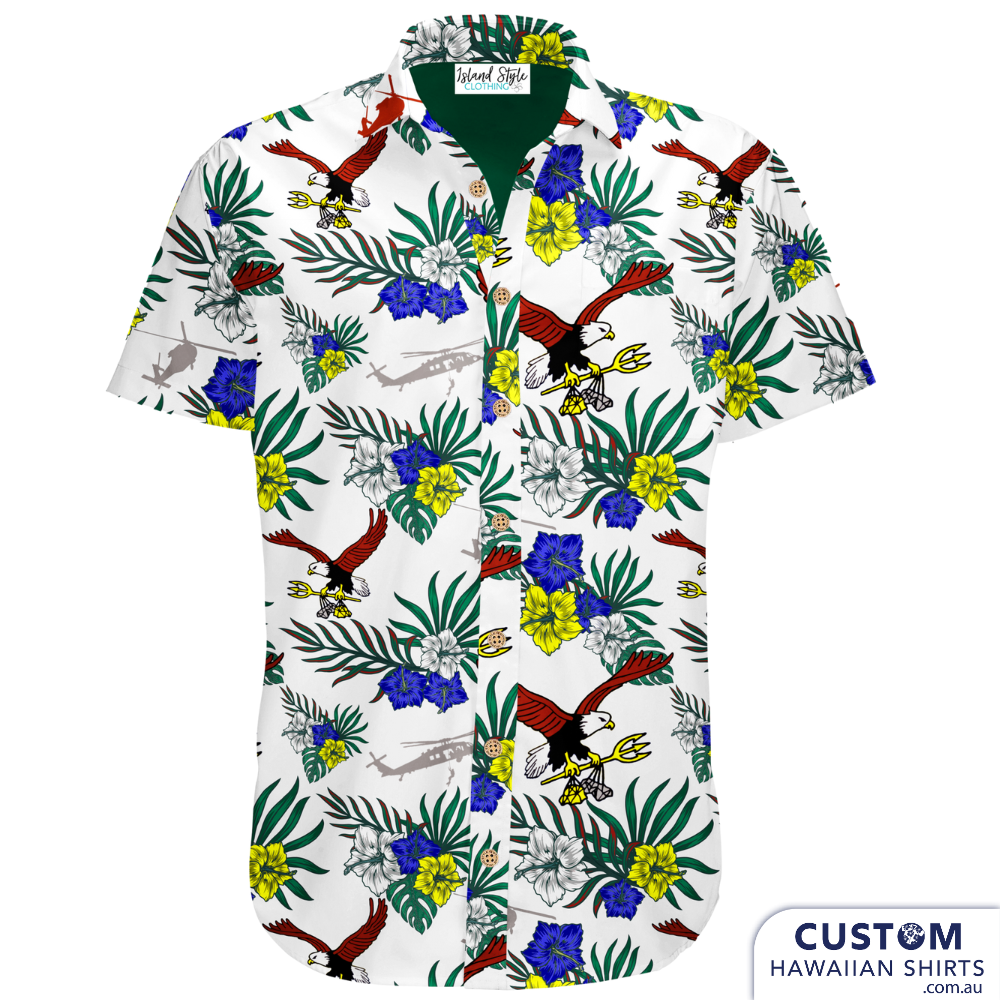 Island Knights, Sea Combat Two-Five, USA Marines new - Custom Military Hawaiian Shirts.  Off Duty Essentials. 100% Cotton Hawaiian Shirts 