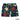 Tropical floral swim shorts with a navy background on a white background, featuring the brand 'Island Style Clothing'.