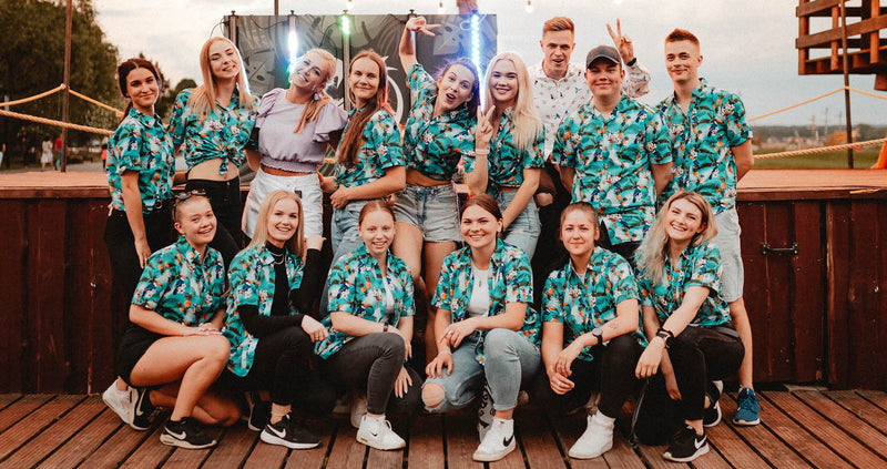 bulk hawaiian shirts group discounts australia party events uniforms family holidays island style clothing