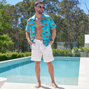 Looking for a shirt to make a splash this holiday season? The Christmas Pool Party shirt is perfect for guys who love to take the plunge in style! Crafted from quality 100% cotton, this festive shirt features Santa sippin' on some cocktails, surrounded by pool floaties and reindeer - plus, we even have the matching shirts for the whole fam! Dive in!