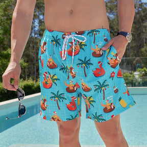 When you hit the pool for yuletide cheer, your outfit is as important as your routine! Stand out from the crowd with these recycled, Christmas-themed swim shorts. Get ready to make a splash and make memories!  Level up the look and add the matching Shirt or a matching Unisex Shirt for her.  View the Christmas Collection. 