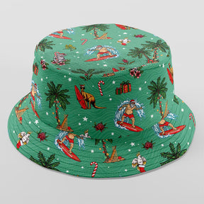 Dive into the festive spirit with this Aussie Christmas Green Bucket Hat! Whether you turn it one way or the other, you'll be spreading cheer and keeping the sun out of your eyes with its reversible design. So, get your hat on and get ready for a ho-ho-holiday season!
