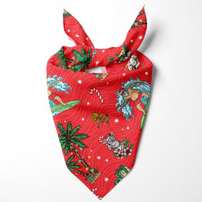 Kit for the koolest in the Kennel! Help your furry family member be the Santa of attention this Christmas with our newest Aussie Christmas Dog Bandana. Sure to earn some jealous looks on the streets, this bandana comes in two different sizes to fit most breeds.
