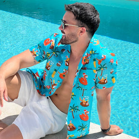 Looking for a shirt to make a splash this holiday season? The Christmas Pool Party shirt is perfect for guys who love to take the plunge in style! Crafted from quality 100% cotton, this festive shirt features Santa sippin' on some cocktails, surrounded by pool floaties and reindeer - plus, we even have the matching shirts for the whole fam! Dive in!