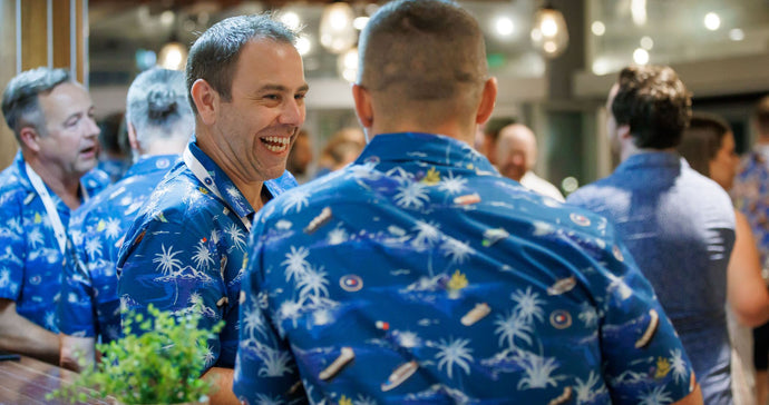 custom hawaiian shirts uniforms corporate events hospitality australia