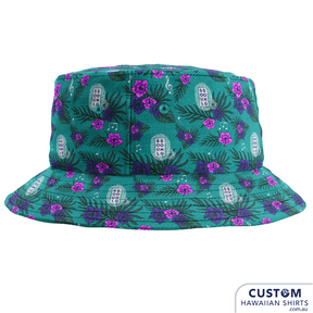 Your other bucket list...finish the look like olives in a martini with that conjoined twin of cool, the bucket hat. 'Custom Hawaiian Shirts' offers lightweight breathable cotton bucket hats to keep you cool and offer sun protection in hot weather.  Reversible with matching custom prints or a contrasting print of your choice. Be completely co-ordinated or change it up with a contrasting print according to your mood. 