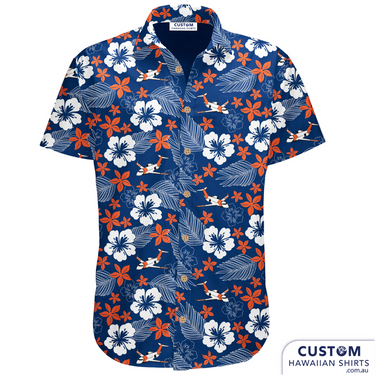 Supplied to the wonderful Search and Rescue staff keeping us safe and watching Victoria. Designed in their colours with a blue base, adding flowers, palm leaves and of course their search and rescue planes. We would be lost without them.