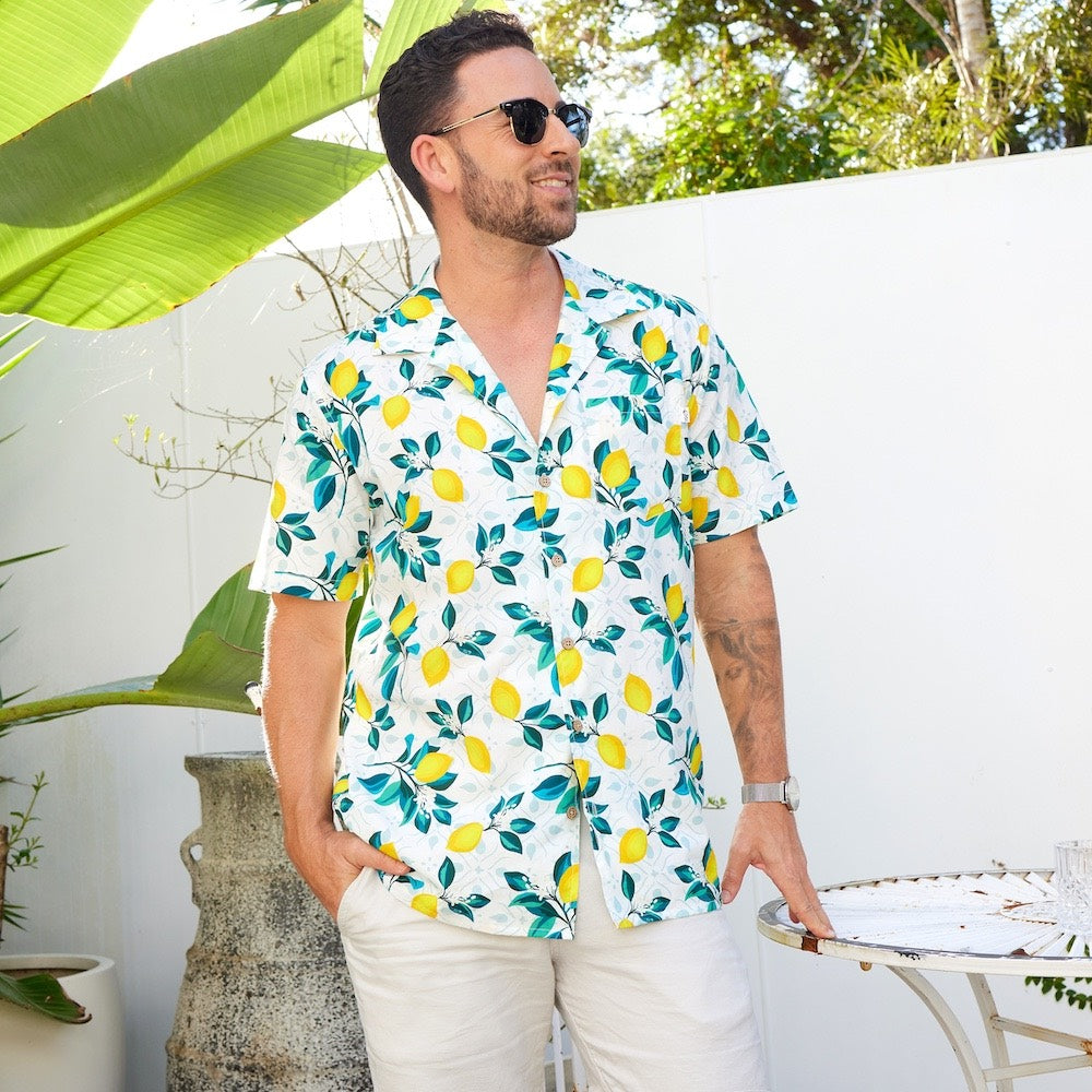 Main Squeeze Mens Lemon Hawaiian Shirt – Island Style Clothing