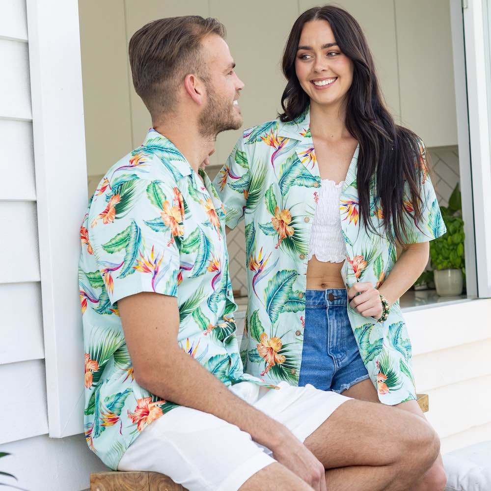 Lounge in paradise with this Green Paradise - Mens Hawaiian Shirt! This classic aloha print is made from 100% cotton - perfect for uniforms, cruises, and other tropical getaways. Make a statement and show off your sandy side in style!