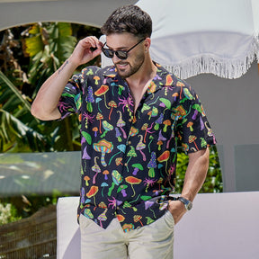 Let’s face it, we can always use a little more colour in our lives. Get grooving and add some character to your weekend ‘fit, the Magic Mushrooms short sleeve shirts are the ultimate must-cop for the party season in this psychedelic print. . 