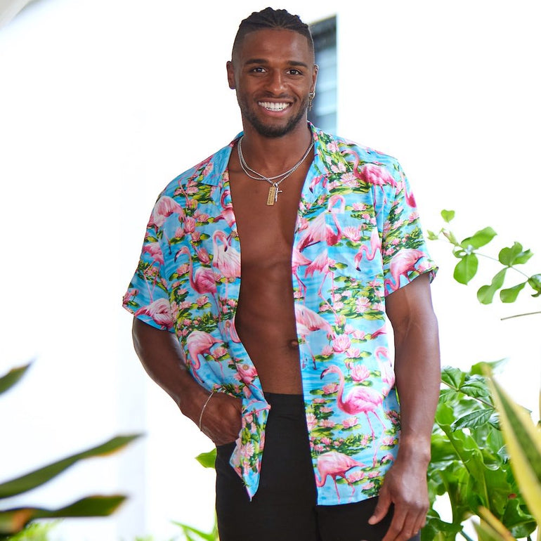 T-shirt Vintage Island Boyz Flamingos Messina 1989 - Taille Small Homme, Manches Courtes, Blanc, Occasion