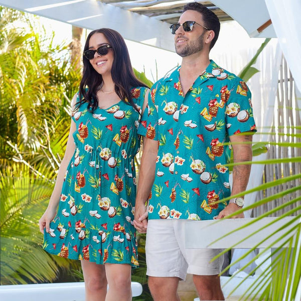 Coco Crush Hawaiian Couple Set Mens Hawaiian Shirt Womens