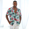 Whether you’re hitting the beach, BBQs or just out and about, this Aussie Hawaiian shirt will keep you looking cool and stylish this summer. This stylish shirt is crafted from 100% soft rayon and features white and green stripes paired with Australian Waratah flowers for a truly unique look.  Complete the look by pairing the matching Swim Shorts or Crop Shirt. View the Summer Daze Collection.