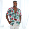 Whether you’re hitting the beach, BBQs or just out and about, this Aussie Hawaiian shirt will keep you looking cool and stylish this summer. This stylish shirt is crafted from 100% soft rayon and features white and green stripes paired with Australian Waratah flowers for a truly unique look.  Complete the look by pairing the matching Swim Shorts or Crop Shirt. View the Summer Daze Collection.