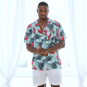 Whether you’re hitting the beach, BBQs or just out and about, this Aussie Hawaiian shirt will keep you looking cool and stylish this summer. This stylish shirt is crafted from 100% soft rayon and features white and green stripes paired with Australian Waratah flowers for a truly unique look.  Complete the look by pairing the matching Swim Shorts or Crop Shirt. View the Summer Daze Collection.
