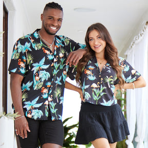 If you need an uplift in your collection, this matching Flamingo Nights Couple set is the one! When it comes to fashion, we don't just wing it: We use the whole bird. Stand out look for parties, festivals, cruising, hospitality uniforms and even corporate conferences.  Complete the look by adding matching, or a Unisex Shirt. View the Flamingo Nights Collection. 